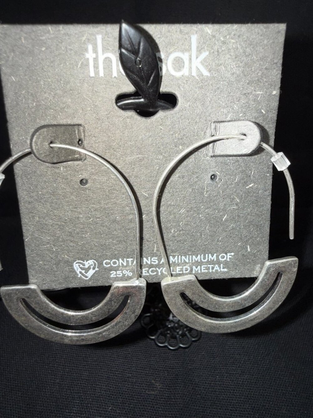 THE SAK ☆ Silver-Tone Crescent Hoop‎ Earrings ☆ NEW